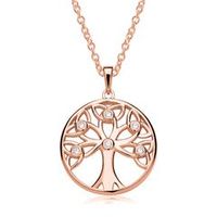 colgante cadena arbol de la vida plata 925 rosa