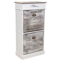 zapatero de madera color blanco 50x28x98h cm