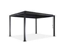 pergola bioclimatica 3 x 4m de aluminio y acero con lamas orientables negro