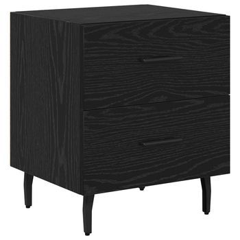 Mesita De Noche - Mesilla De Noche Con Cajón Roble Negro 40 X 35 X 47.5 Cm Mc6608