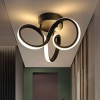 nettlife lampara de techo led negra 31cm 19w interior 3000k blanco calido para pasillo oficina estudio salon dormitorio