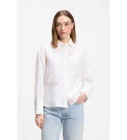 hugo para mujer 50562585 blusa echinacea estampado blanco 36 casual viscosa manga larga