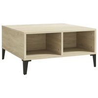 mesa de centrormesa auxiliarrmesa de cafe madera contrachapada roble sonoma 60x60x30 cm