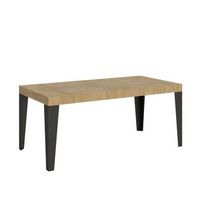 mesa extensible 90x180440 cm flame roble natural estructura antracita