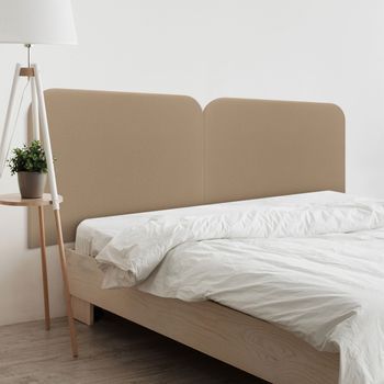 Dhome Cabecero Vino Tinto 160cm Dual Tapizado En Polipiel Liso Curvo 70cm Altura Pared Acústicos Absorbentes Cabezal Cama (vino Tinto, 160 Dual)