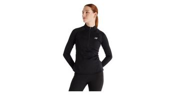 Camiseta termica new balance athletics heat grid negra 1 2 cremallera mujer