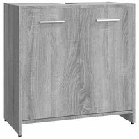 armario de bano  mueble bano madera contrachapada gris sonoma 60x33x60 cm