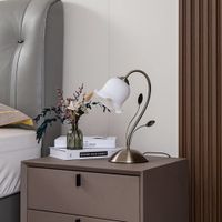 lampara de mesa de vidrio blanco