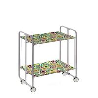 carrito auxiliar plegable bauhaus con ruedas r armazon metalico gris 2 niveles 4 posiciones ajustables80