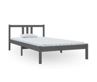 estructura de cama madera maciza gris 100x200 cm