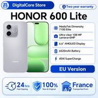 nuevo telefono inteligente honor 600 lite 5g 2026 mediatek dimensity 7100 elite pantalla amoled de 66r y 120hz 6520mah supercharge de 45w camara ia de 108mp