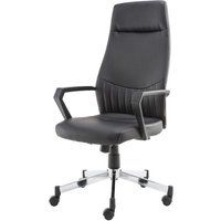 brooklyn high back faux-leather operator chair - black black