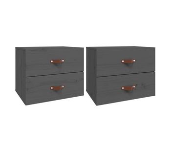 Vidaxl mesitas de noche de pared 2 uds gris 50x36x40 cm