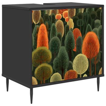 Mueble De Cuarto De Baño Zaandam Roble Negro 60 X 40 X 61 Cm Vidaxl