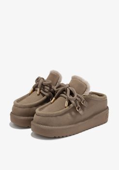 Zuecos de Piel Nordic Clog Taupe - Marrón