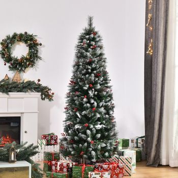 Árbol De Navidad Artificial De Acero Pvc Homcom 60x60x180 Cm-verde