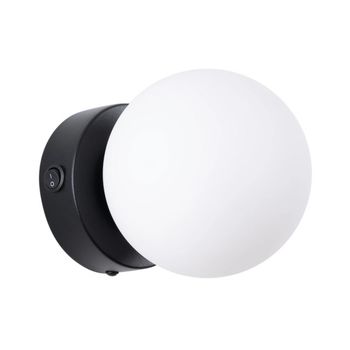 Aplique de pared vaba negro, 1 luz