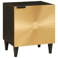 pack 2 uds mesita de noche  armario de noche  mesa de noche negro y dorado 40 x 335 x 46 cm