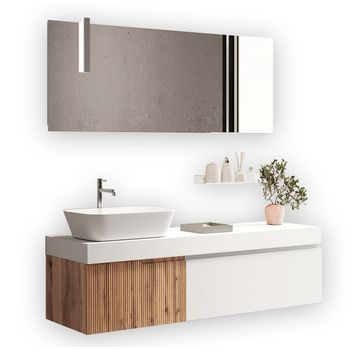 Composición Baño 7 Piezas Venere Roble/blanco Mate En Mdf