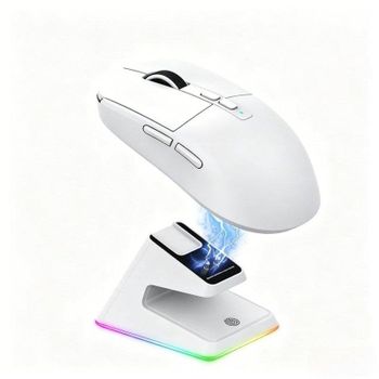 Ratón Genérica Ultraligero Sensor Avanzado Recargable Blanco Base Magnética