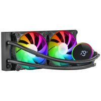 mars gaming ml-lcd240 refrigeracion liquida aio tdp 500w 2x ventiladores fdb argb 120mm pantalla lcd con monitoreo de temperatura bomba opti-chamber 3rd gen multisocket universal sistema de