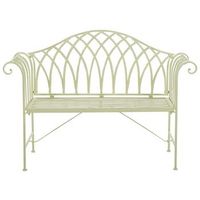 banco de jardin de metal verde claro 130 cm 2 plazas reposabrazos vintage milazzo