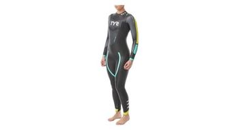 Tyr hurricane cat 2 traje de triatlon para mujer negro   amarillo   turquesa
