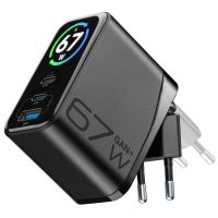 cargador de red cellularline powerview iq 67w con pantalla tft y tecnologia gan