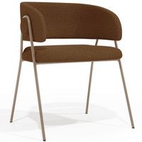 silla de comedor - tapizada en tela boucle - charke chocolate