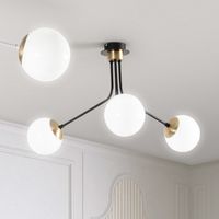 plafon de techo rodisa negro-oro 3 luces