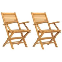 pack 2 uds sillas de jardin  silla de exterior  sillon plegables madera maciza teca 55x62x90 cm