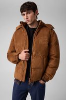 chaqueta acolchada de ante de ante