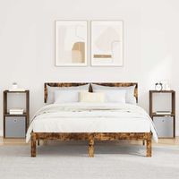 mesita de noche 2 uds - dormitorio - madera de ingenieria - roble ahumado 35x32x685cm