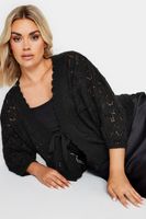 yours bolero negro de punto con calados mujer curvy y tallas grandes yours