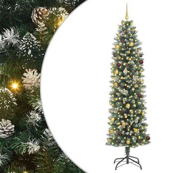 Árbol Navideño Artificial Delgado Con 300 Led Verde Y 240 Cm Vidaxl