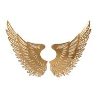 juego de 2 paneles decorativos alas en metal dorado cm 90x35x435