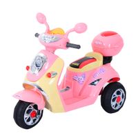 homcom moto electrica infantil coche triciclo correpasillos a bateria ninos 3 anos 6v metal  pp 108x51x75cm rosa   aosom espana