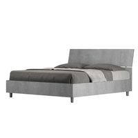 cama con almacenaje 160x200 con cabecera inclinada cemento demas