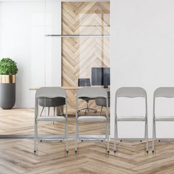 Silla de policloruro de vinilo (pvc)  gris