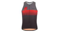 santini x ironman audax aero sleeveless jersey black   red