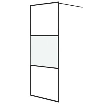 Mampara De Ducha Vidrio Esg Semiesmerilado Negro 80x195 Cm Vidaxl