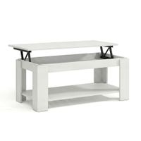 mesa de centro elevable con almacenaje 102x43-54 cm blanco