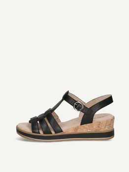 CAPRICE Heeled sandal, black, made of Leather without heel, Size 36