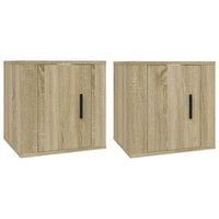 2 uds muebles tv de pared  mueble de salon  armario tv roble sonoma 40x345x40 cm