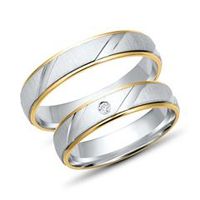 alianzas 14 quilates oro amarillo-blanco con diamante
