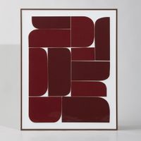 cuadro con efecto lacado rojo y blanco 80x101 cm