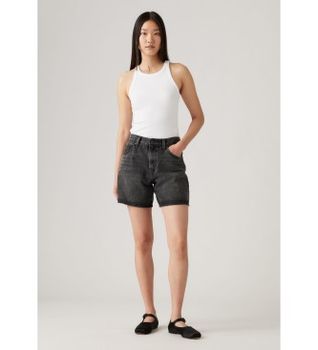 Levi's para mujer. A9311-0003 Shorts High Rise Baggy negro (34), Casual, Algodón