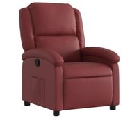 vidaxl sillon reclinable de cuero sintetico rojo tinto