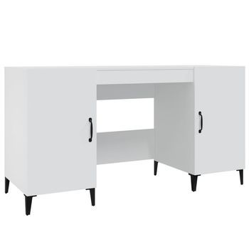Escritorio | Mesa De Trabajo De Madera Contrachapada Blanco 140x50x75 Cm