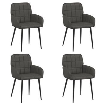 Sillas De Comedor 4 Uds. Cuero Sintético Negro 57 X 50 X 85 Cm Vidaxl
